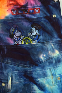 Mickey Unlimited Brand Tie Dye Short Denim Overalls