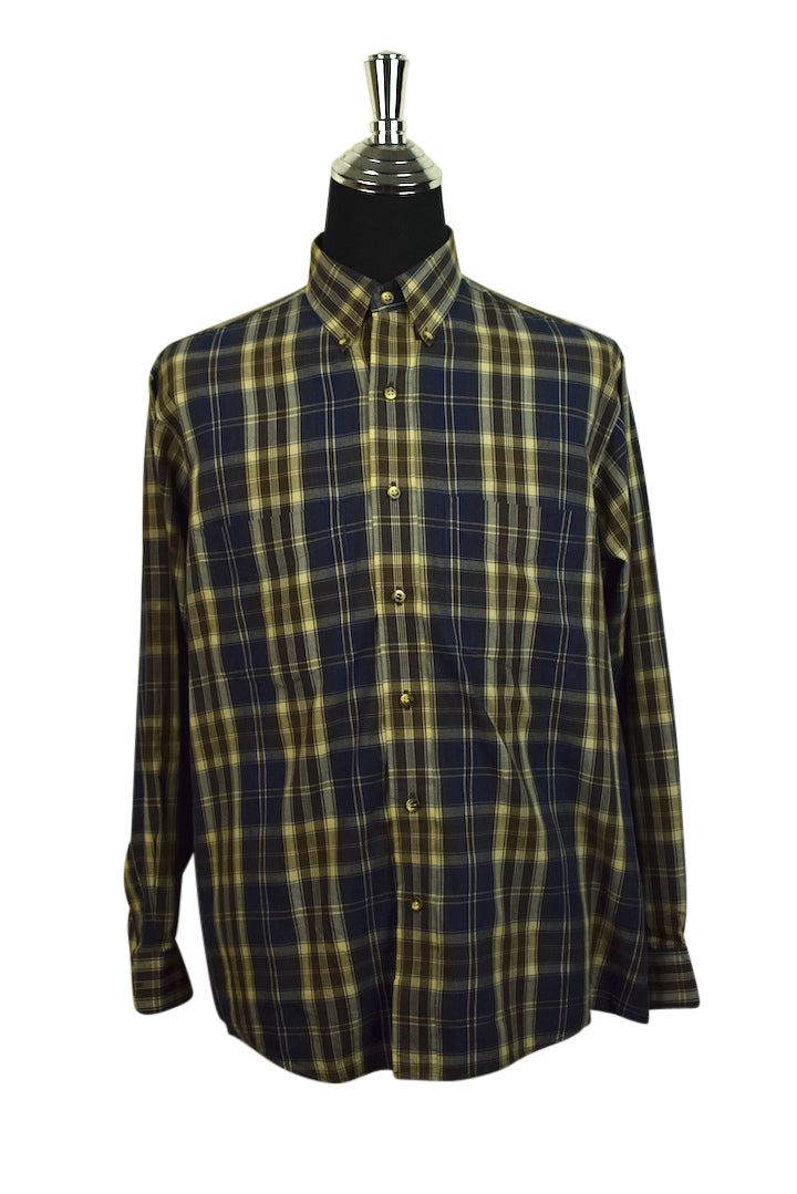 Blue, Brown Checkered Shirt
