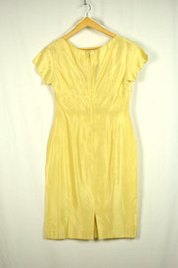Vintage 1960s Satin Yellow Dress