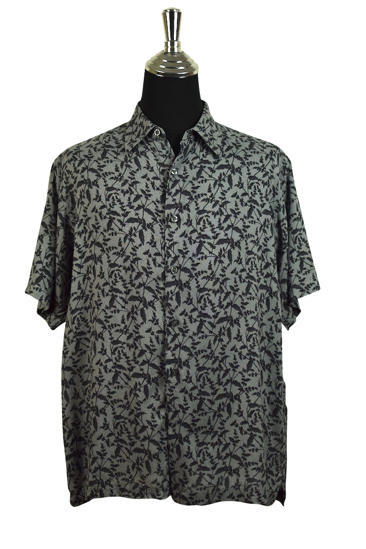 Alfani Brand Silk Leaf Print Shirt