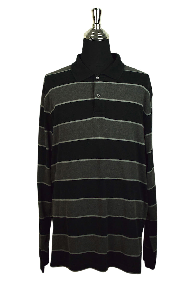 Striped Longsleeve Polo Shirt