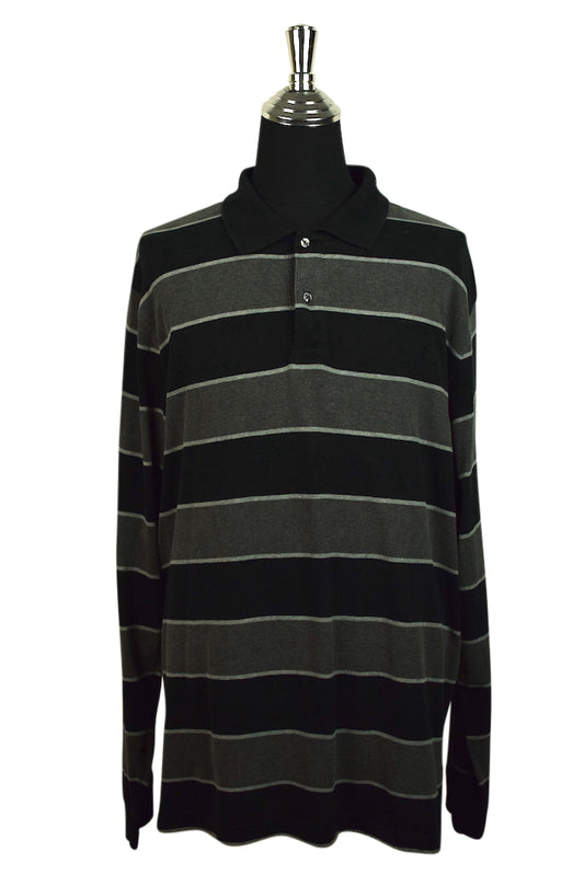 Striped Longsleeve Polo Shirt