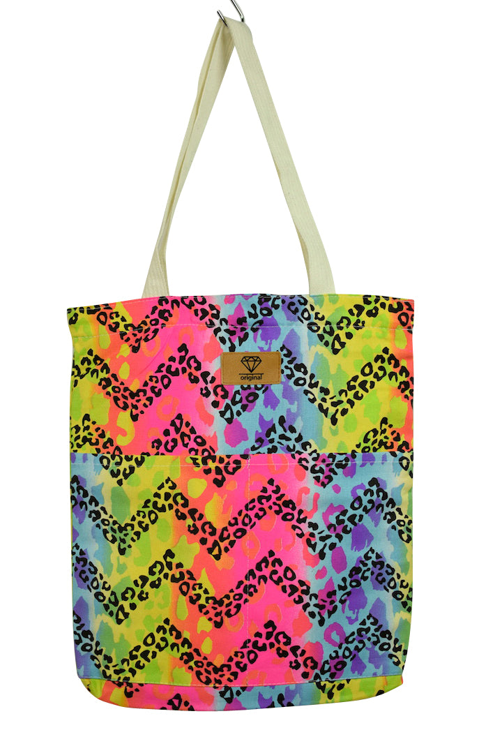 NEW Fluro Leopard Print Tote Bag