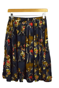 Reworked World Travel Themed Skirt