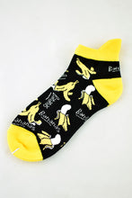 Load image into Gallery viewer, NEW Black and Yellow Bananas Anklet Socks
