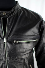 Load image into Gallery viewer, Reworked Black Leather Bikers Jacket
