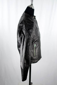Reworked Black Leather Bikers Jacket