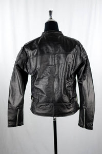 Reworked Black Leather Bikers Jacket