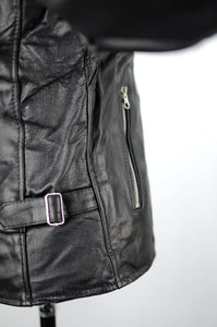 Reworked Black Leather Bikers Jacket