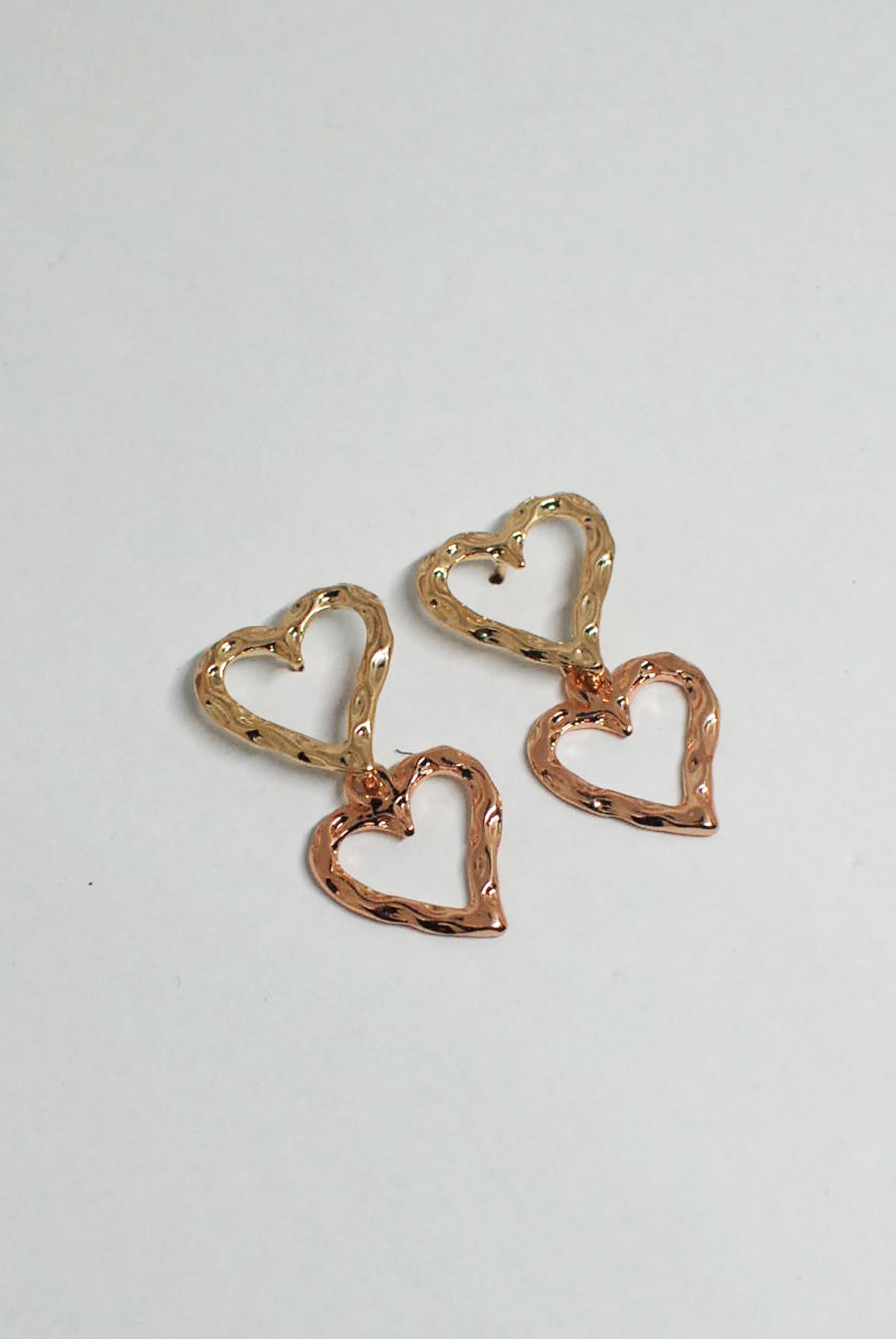 Two Tone Heart Earrings
