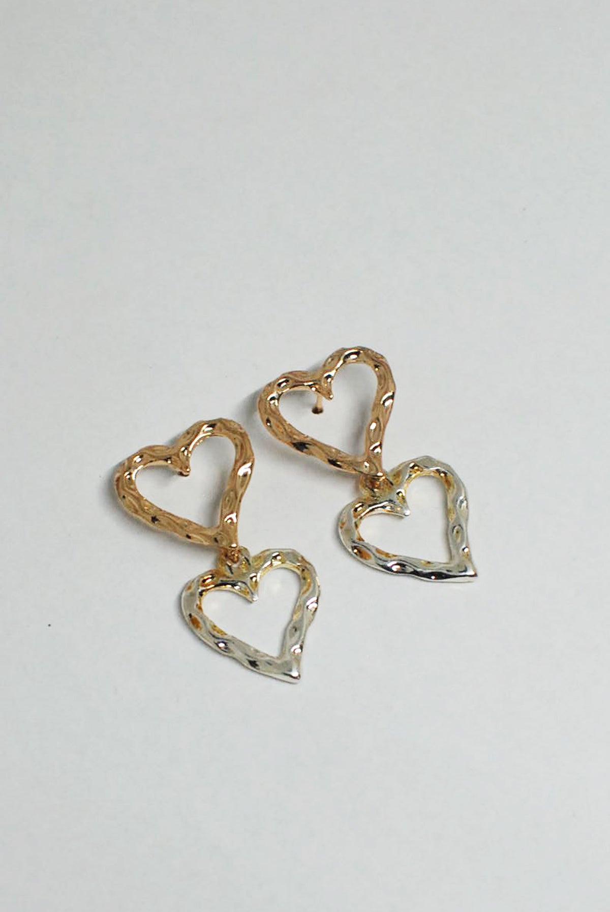 Two Tone Heart Earrings