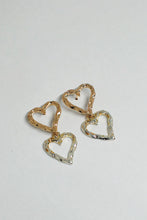 Load image into Gallery viewer, Two Tone Heart Earrings
