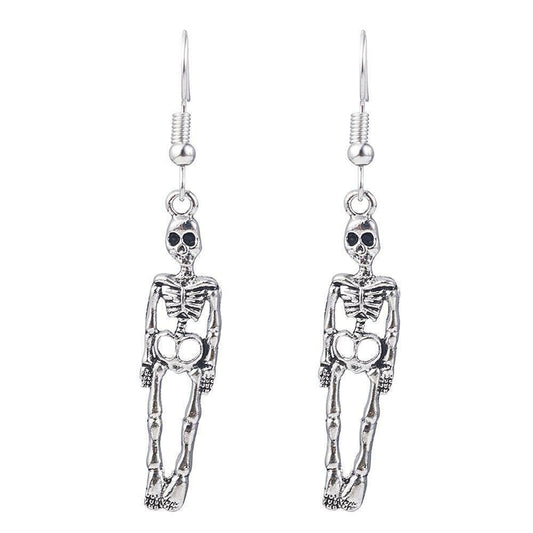 Silver Skeleton Earrings