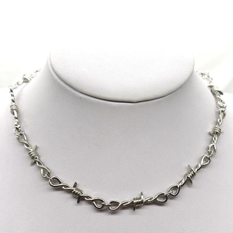 Silver Barb Wire Necklace