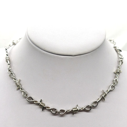 Silver Barb Wire Necklace