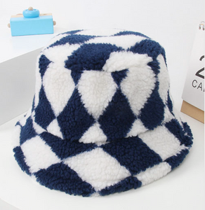 NEW Checkered Teddy Bucket Hat(4 Colours)